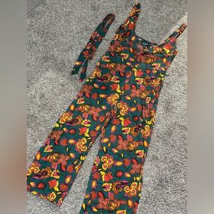 BEST OFFER ModCloth Green Floral Jumper with Tie size XS